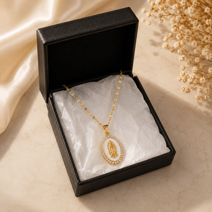 Collar Virgen de Guadalupe - Acabado Dorado Premium