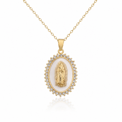 Collar Virgen de Guadalupe - Acabado Dorado Premium